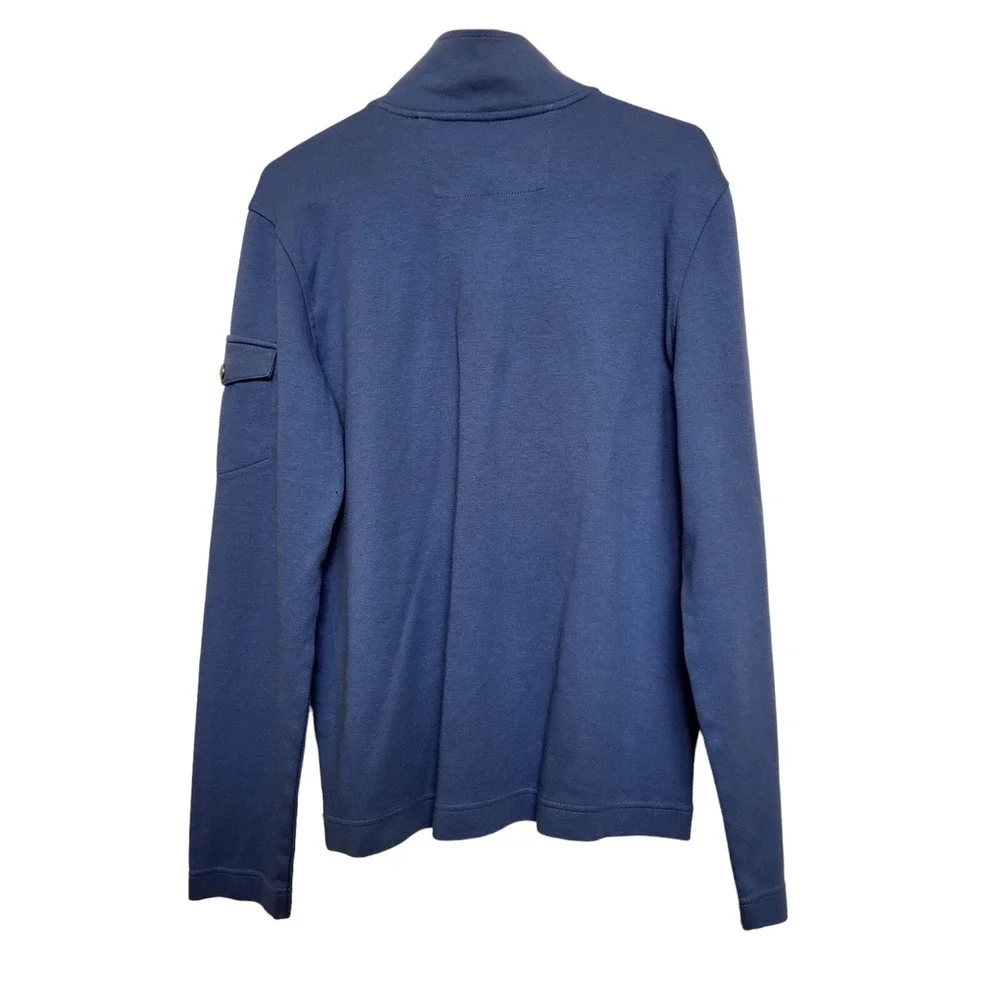 Banana Republic Men's Size S Blue Pullover Shirt 100% Cotton Sleeve Pocket Snaps